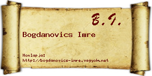 Bogdanovics Imre névjegykártya