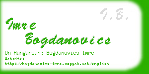 imre bogdanovics business card